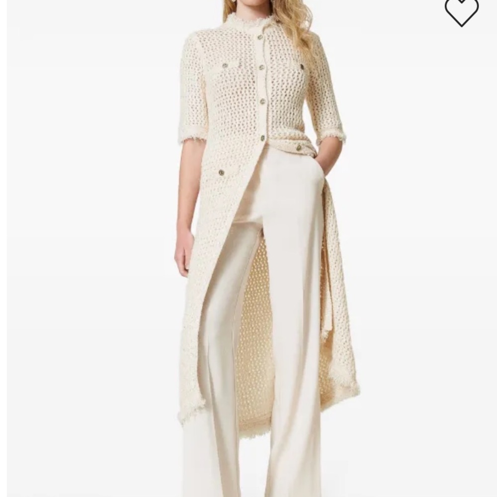 Twinset Cream Textured Cardigan